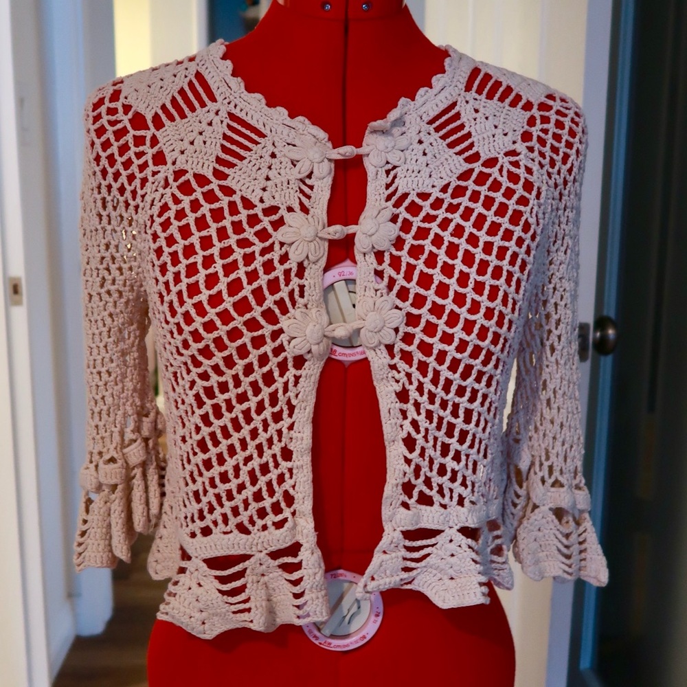 Crocheted Open-Front Top by Nanette Laporte